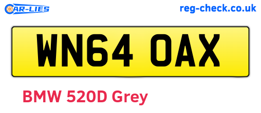 WN64OAX are the vehicle registration plates.