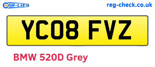 YC08FVZ are the vehicle registration plates.