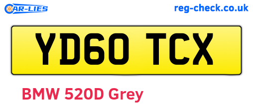 YD60TCX are the vehicle registration plates.