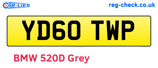 YD60TWP are the vehicle registration plates.