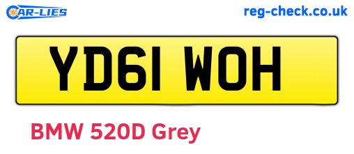 YD61WOH are the vehicle registration plates.