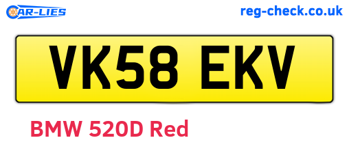 VK58EKV are the vehicle registration plates.