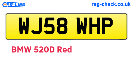 WJ58WHP are the vehicle registration plates.
