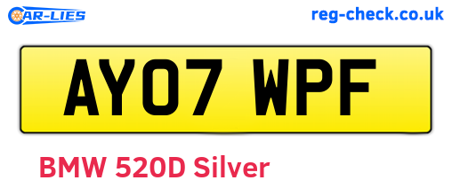 AY07WPF are the vehicle registration plates.