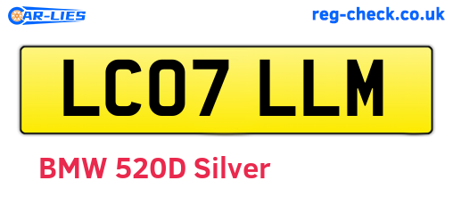 LC07LLM are the vehicle registration plates.