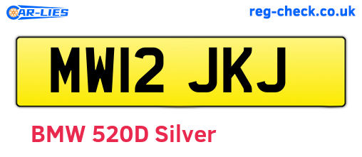 MW12JKJ are the vehicle registration plates.