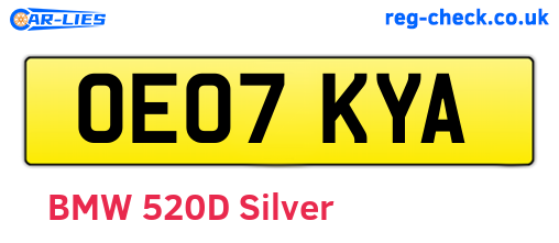 OE07KYA are the vehicle registration plates.