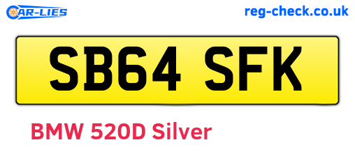 SB64SFK are the vehicle registration plates.
