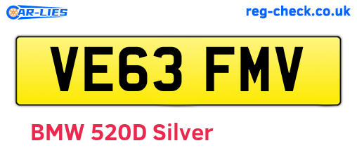 VE63FMV are the vehicle registration plates.