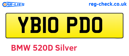 YB10PDO are the vehicle registration plates.