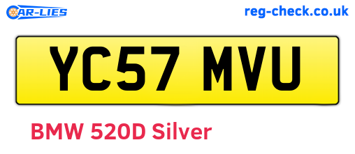 YC57MVU are the vehicle registration plates.