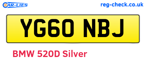 YG60NBJ are the vehicle registration plates.