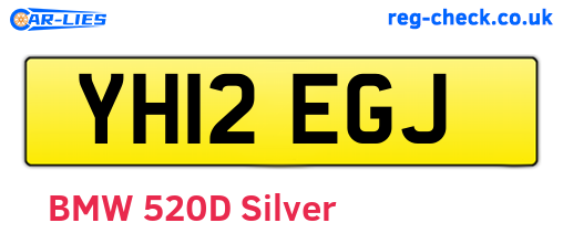 YH12EGJ are the vehicle registration plates.