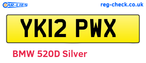 YK12PWX are the vehicle registration plates.