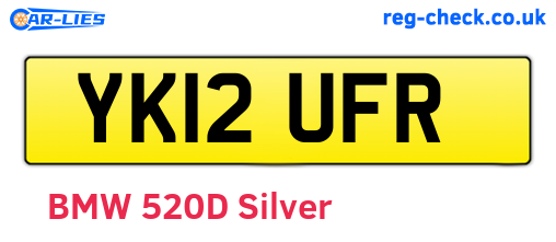 YK12UFR are the vehicle registration plates.