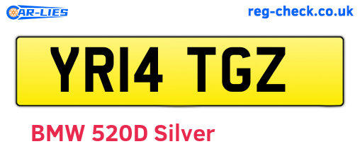 YR14TGZ are the vehicle registration plates.