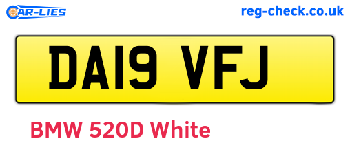 DA19VFJ are the vehicle registration plates.