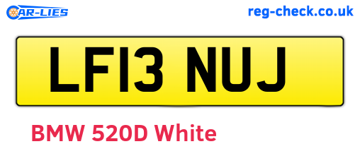 LF13NUJ are the vehicle registration plates.