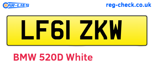 LF61ZKW are the vehicle registration plates.