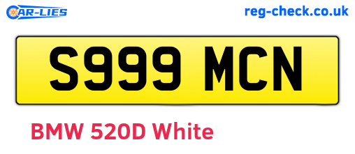 S999MCN are the vehicle registration plates.