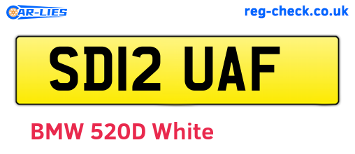 SD12UAF are the vehicle registration plates.