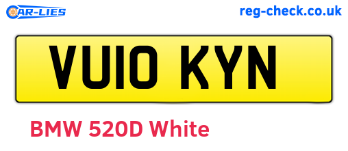 VU10KYN are the vehicle registration plates.