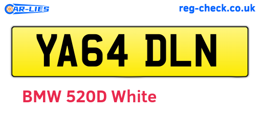 YA64DLN are the vehicle registration plates.