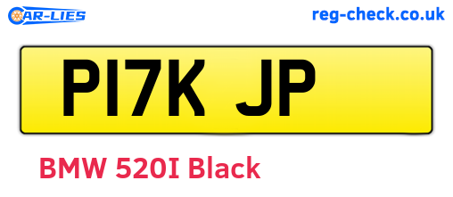P17KJP are the vehicle registration plates.
