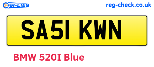 SA51KWN are the vehicle registration plates.