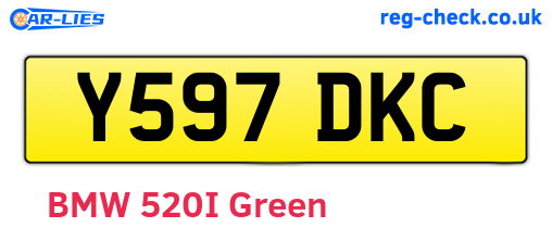 Y597DKC are the vehicle registration plates.