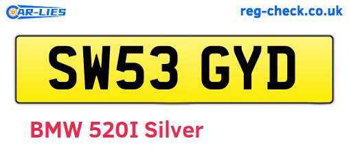 SW53GYD are the vehicle registration plates.