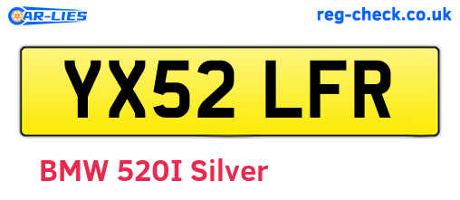 YX52LFR are the vehicle registration plates.