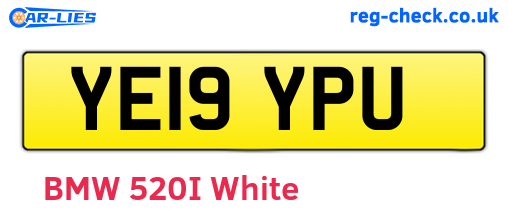 YE19YPU are the vehicle registration plates.