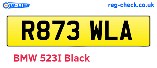 R873WLA are the vehicle registration plates.