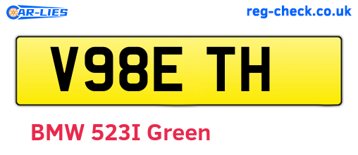 V98ETH are the vehicle registration plates.