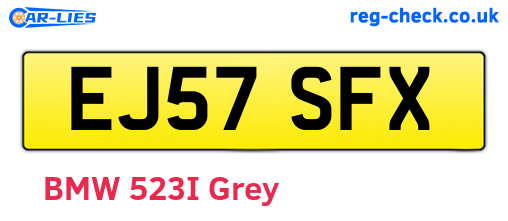 EJ57SFX are the vehicle registration plates.