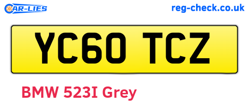 YC60TCZ are the vehicle registration plates.