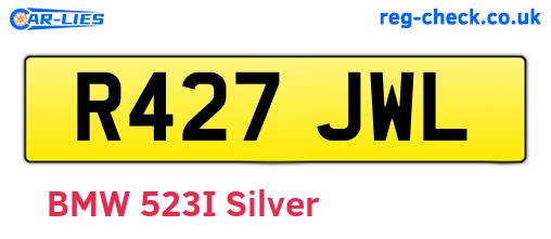 R427JWL are the vehicle registration plates.