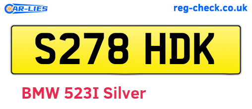 S278HDK are the vehicle registration plates.