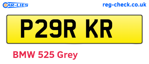 P29RKR are the vehicle registration plates.