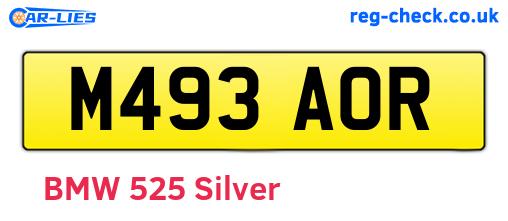 M493AOR are the vehicle registration plates.