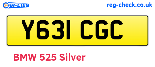 Y631CGC are the vehicle registration plates.