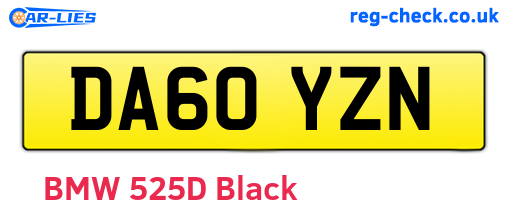 DA60YZN are the vehicle registration plates.