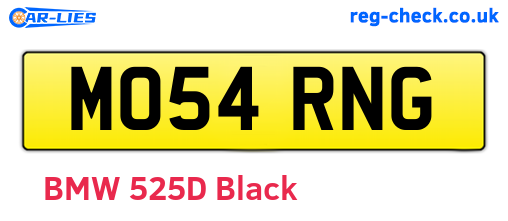 MO54RNG are the vehicle registration plates.