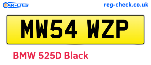 MW54WZP are the vehicle registration plates.