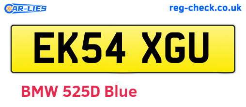 EK54XGU are the vehicle registration plates.