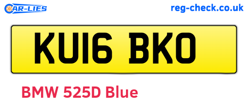 KU16BKO are the vehicle registration plates.