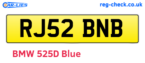 RJ52BNB are the vehicle registration plates.