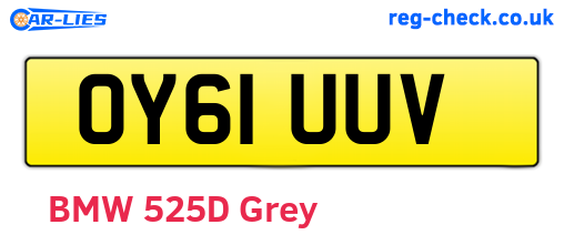 OY61UUV are the vehicle registration plates.