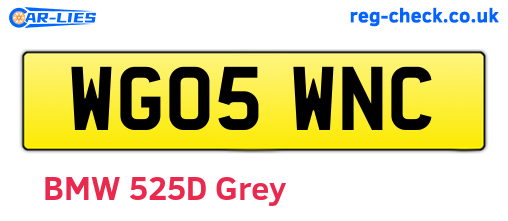 WG05WNC are the vehicle registration plates.
